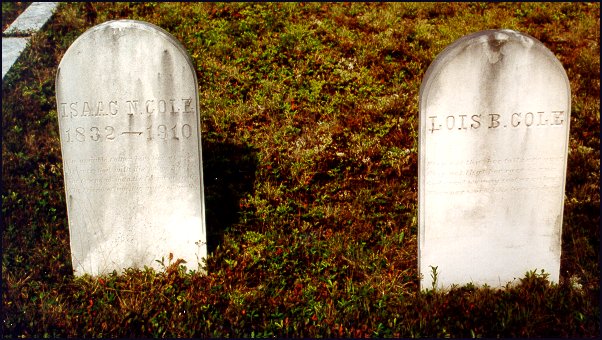 Headstone of Isaac and Lois Cole