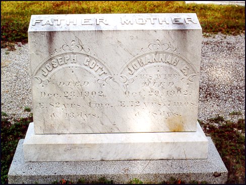 Headstone of Joseph and Johannah Gott