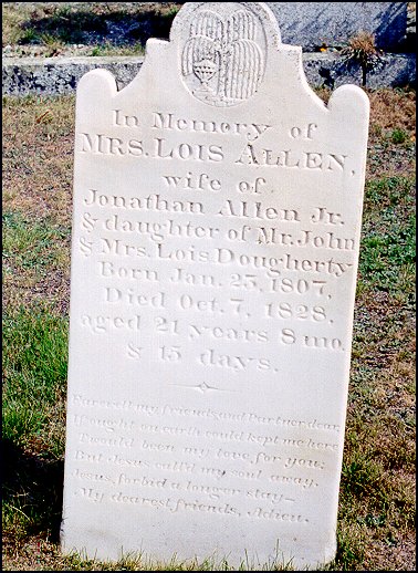 Headstone of Mrs. Lois Allen